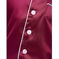 thumbnail image 6 of iEFiEL Unisex Kids Boys Girls Silk Pajamas Outfit Long Sleeve Tops with Pants Set Sleepwear Burgundy 7-8, 6 of 7