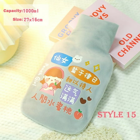 1000ML Capacity Cartoon Washable Warm Hot Water Bag for Winter or Pain Relief