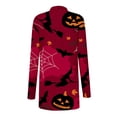 thumbnail image 5 of Women's Cardigan Sweater Lightweight Loose Casual Open Front Pumpkin/Ghost Printed Long Sleeve Jacket Outerwear (X-Large, Red A), 5 of 5