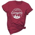 thumbnail image 1 of YourTops T-Shirt de Campeur Heureux pour Femmes, Chandail de Camping (US S, 3-Wine Red), 1 of 2