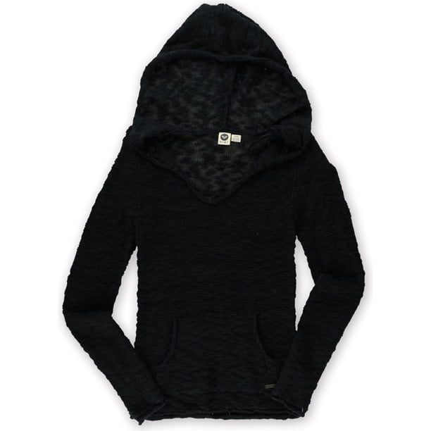 Suéter con capucha Roxy White Caps para mujer negro grande