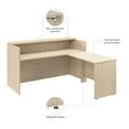 thumbnail image 5 of Arrive 72W x 72D L Shaped Reception Desk in Natural Elm - Engineered Wood, 5 of 9