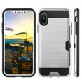 thumbnail image 6 of GSA Brushed Hybrid Case w/CC Slot For Apple iPhone X/XS - Silver/Black, 6 of 8