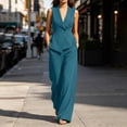 thumbnail image 4 of Bosfbaoi Two Piece Sets for Women Sleeveless Blazer Vest and High Waist Wide Leg Pants Formal Work Office Womens Summer Outfits, 4 of 7