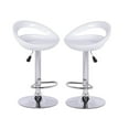 thumbnail image 1 of Heavenly Collection White Round Stool, White Adjustable Stool, White Plastic Stool, White Shiny Stool with Stainless Steel Base, White Low Back Stool with Footrest, Plastic Stool, Kitchen Stool, Islan, 1 of 9