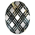 thumbnail image 2 of Designart "Elegant Ebony with Black and Gold Paisley I" Paisley Plaid Round Wall Mirror - Oval Printed Decorative Mirror - Multiple Color Options, 2 of 5