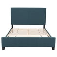 thumbnail image 4 of CorLiving Juniper Fabric Upholstered Adult Queen Platform Bed Frame with Padded Headboard and Slats, No Box Spring Required, Blue, 4 of 8