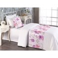 thumbnail image 2 of Floral Bed Runner Set, Pastel Colored Design Botanical Pattern of Soft Flowers Vintage Leaves, Decorative Bedding Scarf & a Pillow Sham for Hotels Homes, Twin, Pale Rose Purple Blush, by Ambesonne, 2 of 3