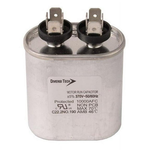 Morris Products T37075H Oval Motor Run Capacitor Single Capacitance Can - 370 VAC 7.5 UF