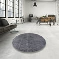 thumbnail image 4 of Ahgly Tapis Rond Industriel Moderne en Fer Gris Lavable en Machine, 4 Pieds Rond, 4 of 7