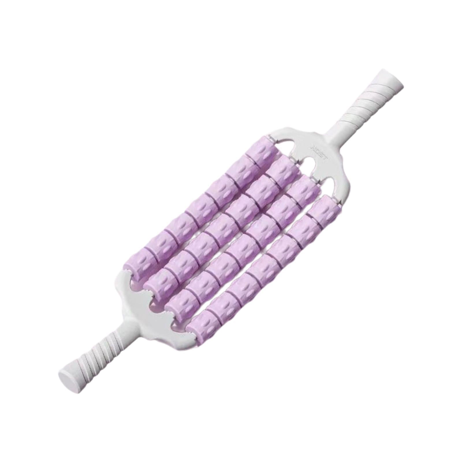 harayaa Massage Roller 4 Row Rollers Non Slip Handles Handheld Multipurpose Bendable for Purple