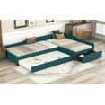 thumbnail image 5 of Upholstered Double Twin Size Daybed with Trundle and Drawer, Green, 5 of 9