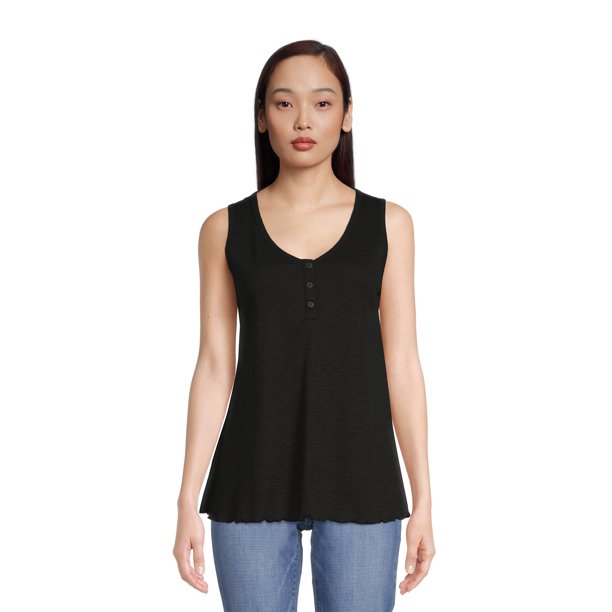Time and Tru Women's Henley Tank Top