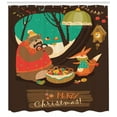 thumbnail image 3 of Forest Friends Shower Curtain, Cartoon of Bear and Fox Celebrating Christmas in Cozy Tree Hollow Home, Fabric Bathroom Set with Hooks, 69W X 70L Inches, Multicolor, by Ambesonne, 3 of 3