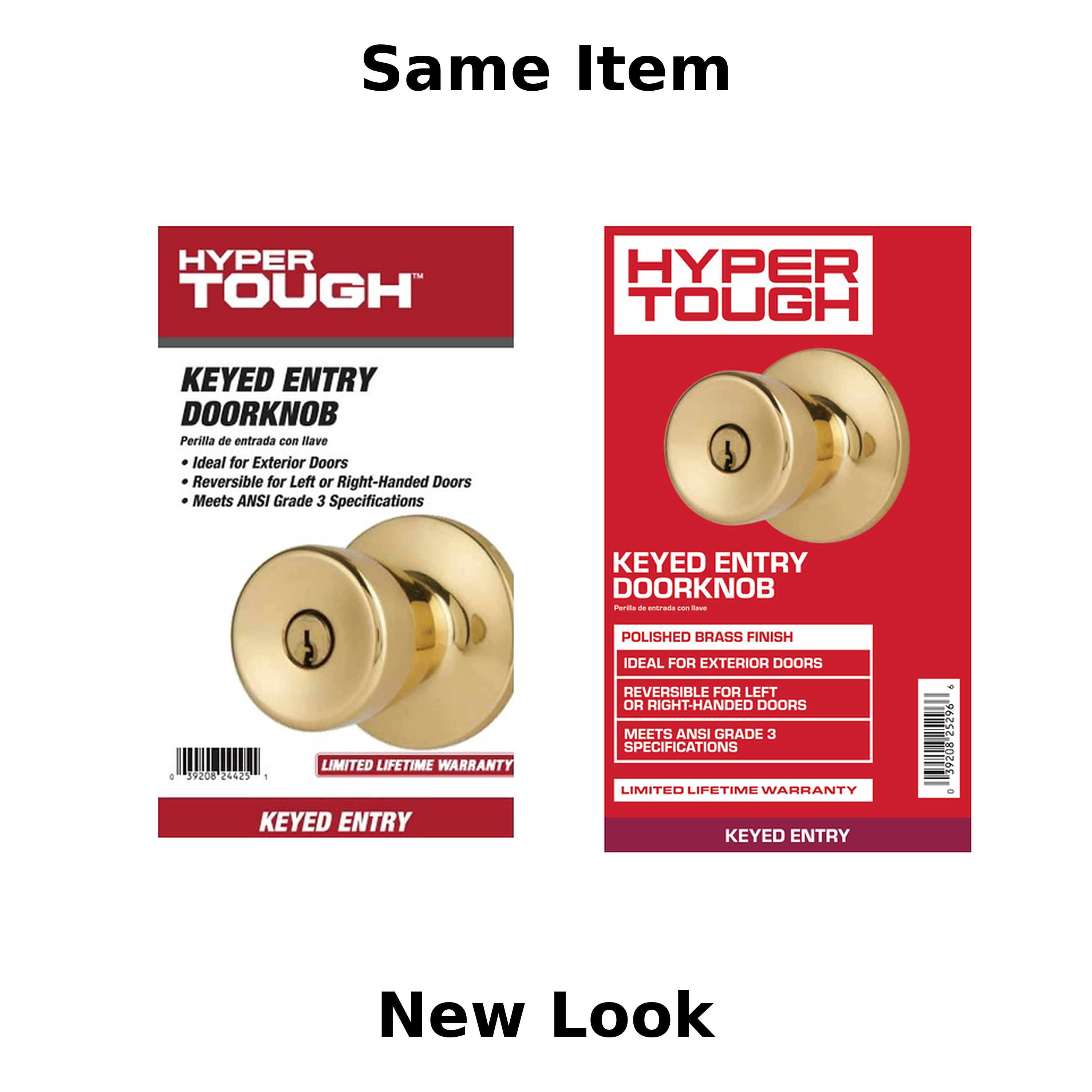 Hyper Tough Tulip Style Keyed Entry Doorknob in Polished Brass Finish