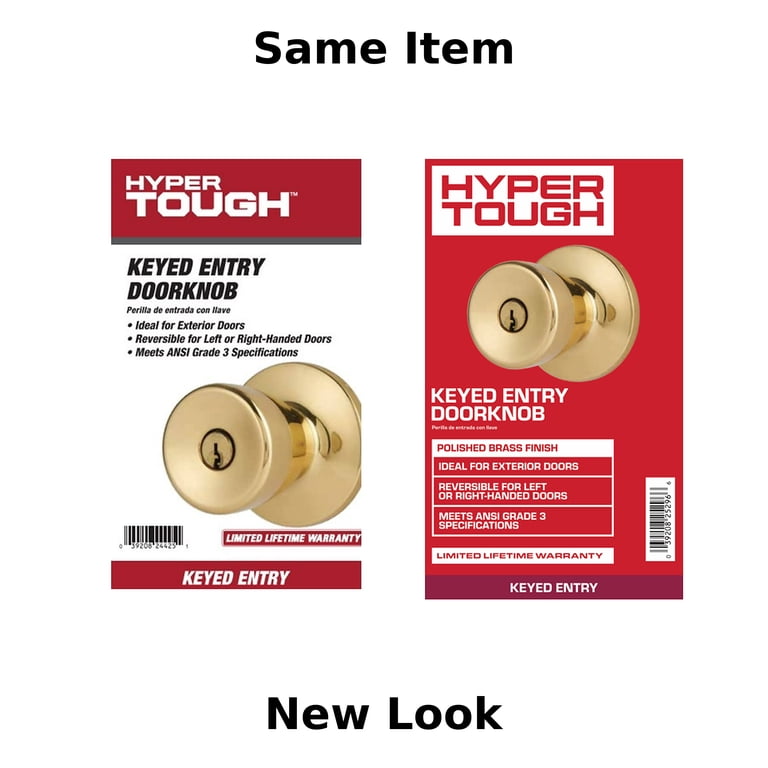 Hyper Tough Tulip Style Keyed Entry Doorknob in Polished Brass