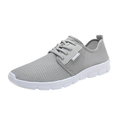 New Fashion Casual Men Shoes Couples Men'S Fashion Woven Mesh Lightweight Breathable Lace-Up Sneakers