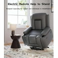 thumbnail image 4 of Power Lift Recliner Chair,Oversized Faux Leather Recliner Chair,Lift Assist Recliner with Heat and Massage,Electric Recliner With Pockets and Cup Holders, 4 of 7
