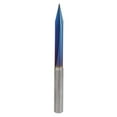thumbnail image 3 of Cortador de Grabado, Bancos de Grabado de Acero de Tungsteno Azul 5pcs 2 Flautas Rectas de Ranuras V, 4x0.3x30 mm para Tallarse de aluminio de Madera Mdf Acrílico, 3 of 7