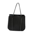 thumbnail image 2 of Bolsa de neopreno para mujer con bolsa pequeña de playa, cesta de playa de gran capacidad. Negro, 2 of 9