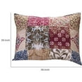thumbnail image 5 of Benjara 36 L x 20 W Cotton King Size Pillow Sham with Floral Print, Red and Brown, 5 of 5