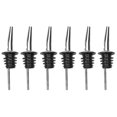 thumbnail image 1 of 6 pieces Vertedores de botellas clásicos de acero inoxidable, 12 Uds., vertedores de licor con boquilla cónica con tapas de polvo de goma para restaurantes, 1 of 5