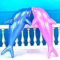 thumbnail image 1 of Lovely 53cm Inflatable Dolphin Fish Beach Swimming Pool Party Children Toy, 1 of 7