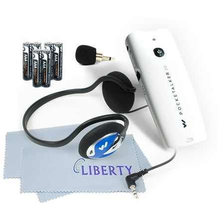 Pocketalker 2.0 Platinum Package By Williams Sound - Platinum Package Includes 2 Liberty Microfiber Cloths and 3 Extra Sets of Batteries (Behind the Head (Best Behind The Head Headphones)