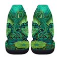thumbnail image 5 of POLERO Green Dragon Floral Vehicle Seat Covers, 2 Pack Universal High Back Front Seat Covers, Removable Polyester Car Interior Decorative Accessories, 5 of 13