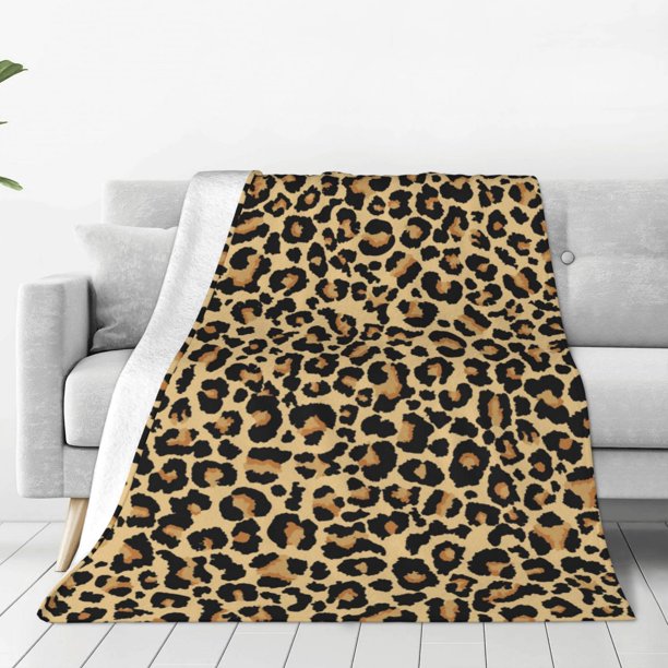 Balery Leopard Print Manta de Felpa Suave y Acogedora – Cobija de Franela Aterciopelada para Cama, Lavable y Cálida para Sofá, Mascotas, Transpirable-50"x40"