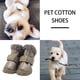 thumbnail image 5 of Greeniant TureClos, 4 Uds., zapatos para perros, botas de nieve impermeables de lana difusa cálida, calzado de invierno para mascotas de cuero PU Ropa para mascotas plata tipo 3 Greeniant PT000057-23B, 5 of 6