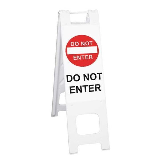 Barricade Sign, Plastic, Engineer, 45 in Height, 3 in Length, 11 lb, White