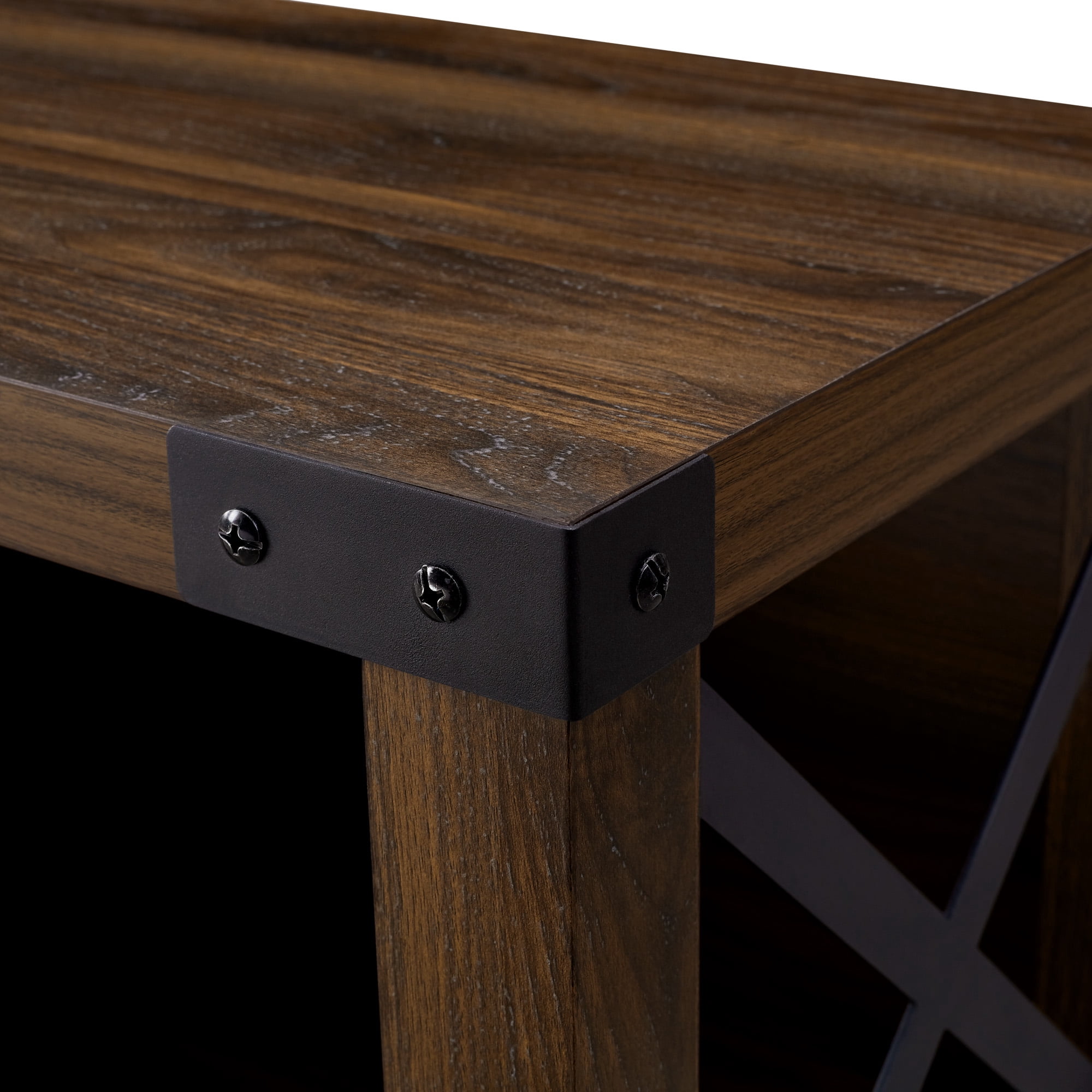 Rustic Farmhouse Entryway Storage Bench, Walnut
