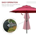 thumbnail image 4 of Outsunny 9FT 3 Tiers Patio Umbrella Outdoor Market Umbrella with Crank, Push Button Tilt for Deck, Backyard and Lawn, Wine Red, 4 of 9