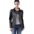 thumbnail image 1 of Cruzer Blouson de Moto en Cuir Clouté en Peau de Vache pour Femme - Noir m, 1 of 6