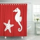 thumbnail image 1 of Cortina de Ducha ABPHQTO Estrella Caballito de Mar Coral Oscuro Rojo 150x180 cm, 1 of 1