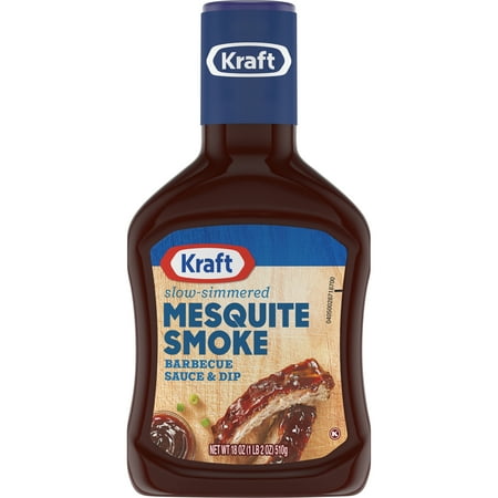 (4 Pack) Kraft Mesquite Smoke Barbecue Sauce, 18 oz (The Best Rib Sauce)