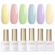 thumbnail image 1 of Set de esmaltes de uñas en gel GAOY, rosa pastel, azul, 6 colores, 7,3 ml, 1 of 6