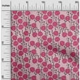 thumbnail image 1 of oneOone Polyester Lycra Dark Pink Fabric Leaves & Rose Floral Craft Projects Decor Fabric Printed By The Yard 56 Inch Wide, 1 of 4