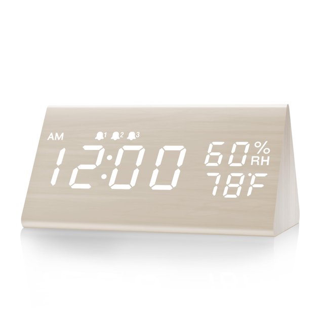 Reloj Despertador Digital JALL con Pantalla LED de Madera Electrónico
