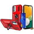 thumbnail image 5 of For Motorola Moto G Stylus 5G 2024 Invisible Wallet Credit Card Holder with Ring Stand Kickstand Heavy Duty Slim Shockproof Hybrid Phone Case Cover by Xpression - Red, 5 of 9