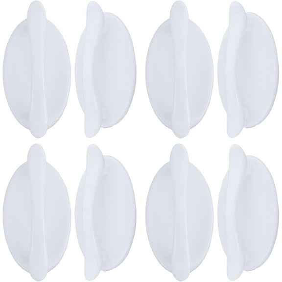 8PCS Self Stick Instant Cabinet Drawer Handle Pulls White Peel and Stick Door Handle Helper Stick Push Pull Knobs Convenient Opening Drill Free for Kitchen Wardrobe Sliding Door DIY