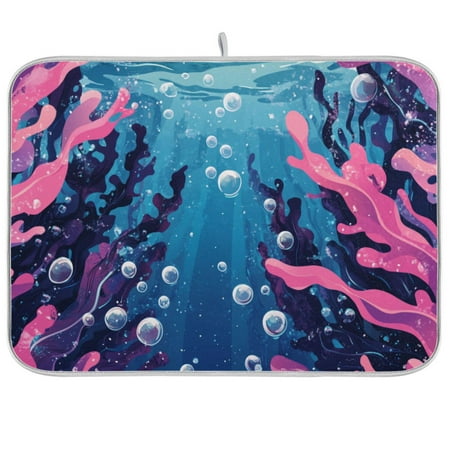 

Dish Drying Mat 16 x 18 Highly Absorbent Microfiber for Dishes Utensils The Rich Underwater World