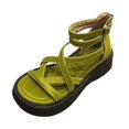 thumbnail image 3 of Sandalias de PU Yinane Moda con cremallera en la espalda Verde 37, 3 of 8