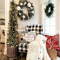 thumbnail image 4 of Christmas Pillow Covers 18x18 Set of 4 for Christmas Decorations Let it Snow Joy Red Christmas Pillows Hello Winter Holiday Throw Pillows Christmas Farmhouse Decor for Couch, 4 of 6