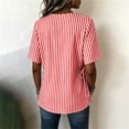 thumbnail image 5 of BUIGTTKLOP Blouse for Women Dressy Casual Summer V Neck Button down Cotton Linen Shirts Tie Front Short Sleeve Beach Vacation Tops, 5 of 8