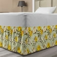 thumbnail image 1 of Floral Bed Skirt, Romantic Yellow and White Flourishing Retro Roses with Blooming Petals Snowy Scenery, Elastic Bedskirt Dust Ruffle Wrap Around for Bedding Decor, 4 Sizes, Multicolor, by Ambesonne, 1 of 2