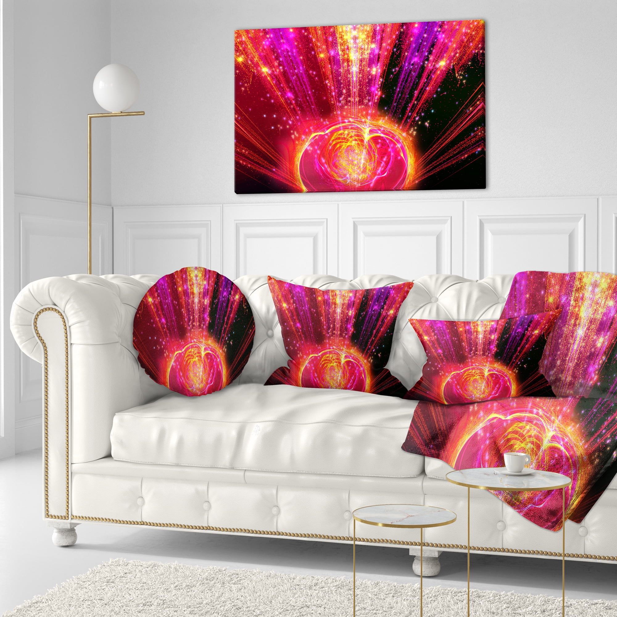 Designart Shining Radical Blast with Magic Ball - Abstract Throw Pillow - 12x20