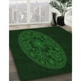 thumbnail image 3 of Ahgly Company Machine Washable Indoor Square Transitional Green Area Rugs, 5' Square, 3 of 7
