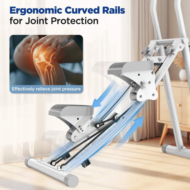2025 Neues Stepper für Zuhause,Vertical Climber Maschine Stairmaster für Ganzkörper-Workout, Compact Folding Cardio Übung Climber mit erweiterten Schrittweite,verstellbare Lenker & Pedale (Schwarz